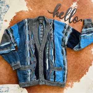 Vintage 90’s 3D COOGI Grandpa Biggie Sweater Cardigan